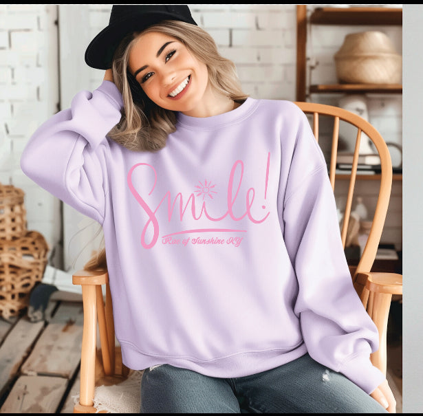 SMILE SPRING Lavender CC Crew Neck