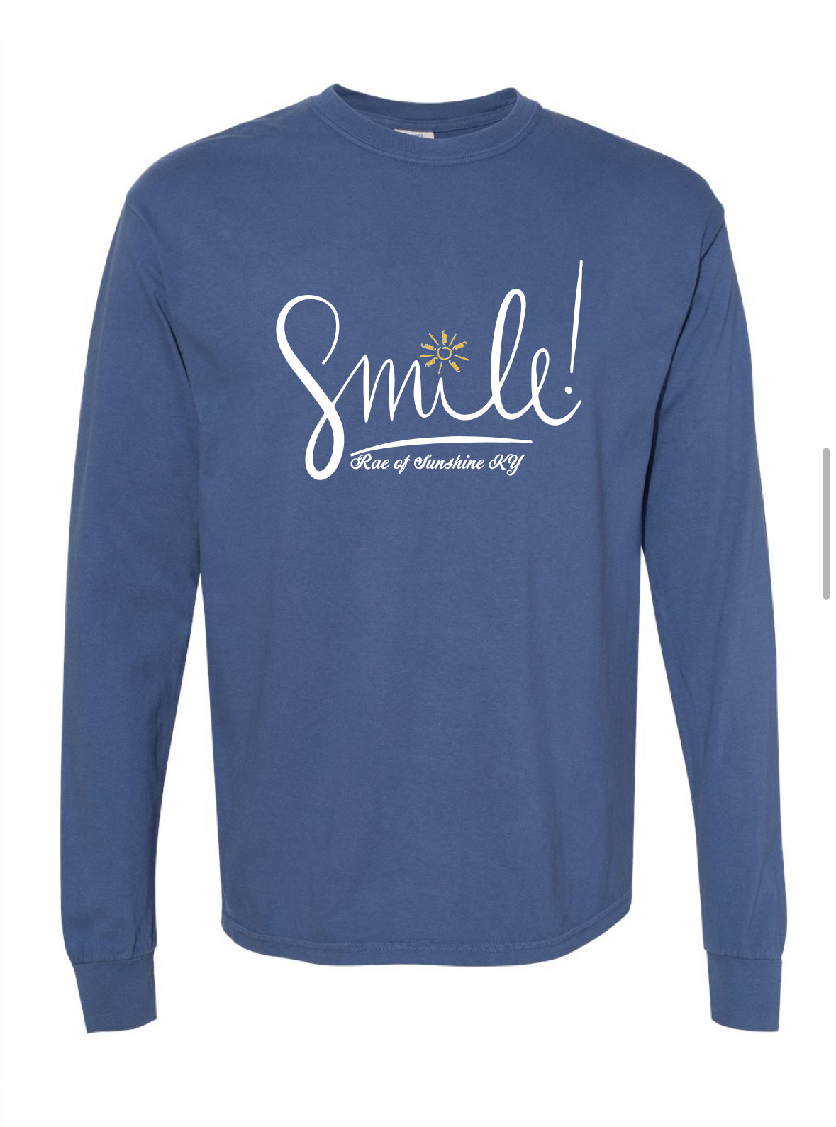 Fall SMILE Blue Long Sleeve Tee