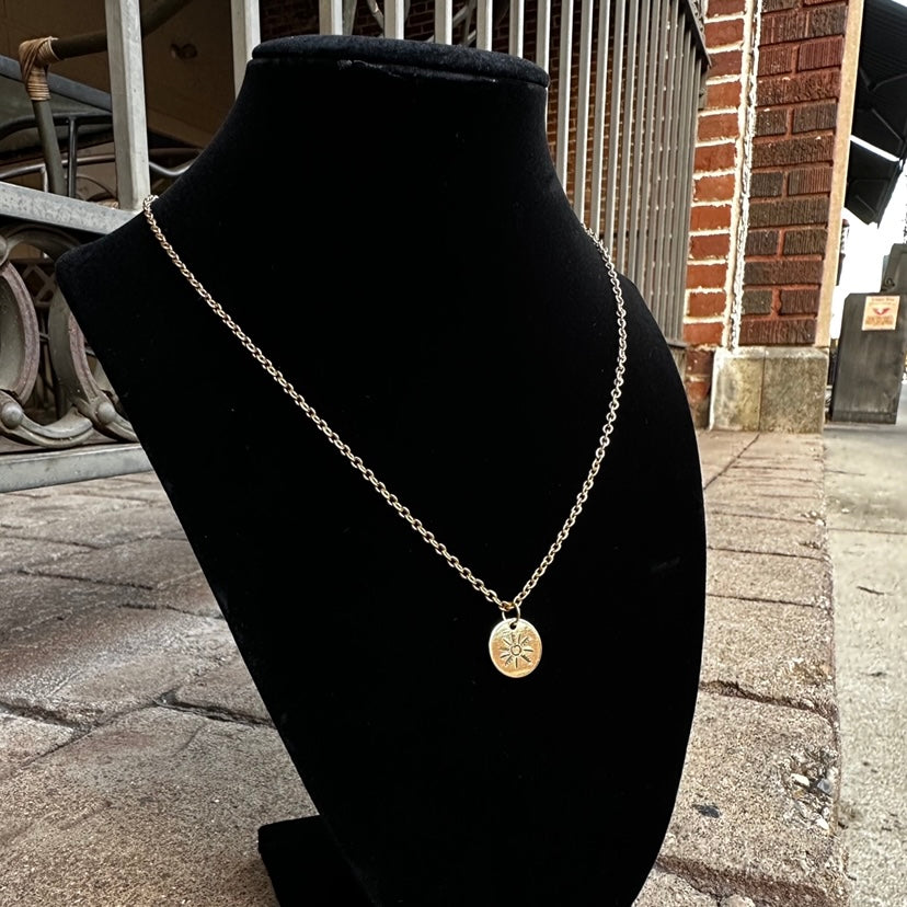 Gold Plated Sunshine Pendant Necklace