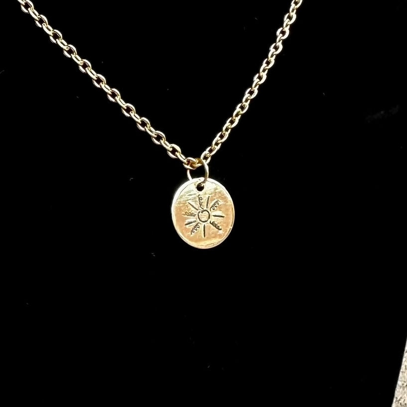 Gold Plated Sunshine Pendant Necklace