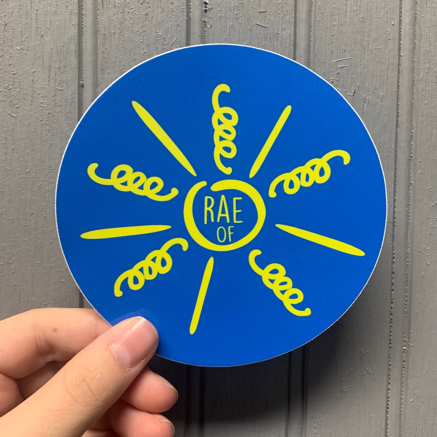Curly Sunshine Round Sticker