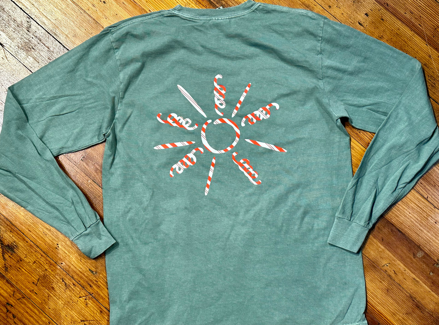 Candy Cane Sunshine Long Sleeve Pocket Tee