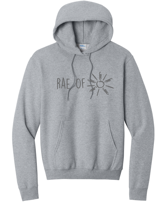 GRAY on Gray Hooded Sweatshirt