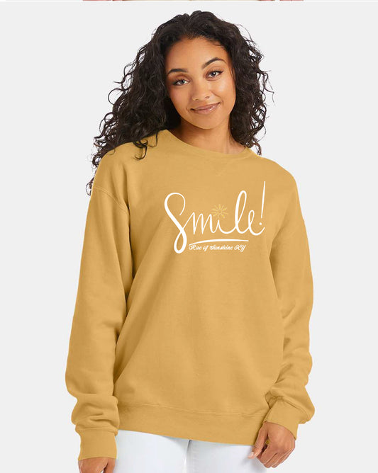 Fall SMILE Yellow Oversized Crewneck