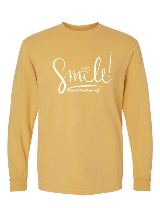 Fall SMILE Yellow Long Sleeve Tee