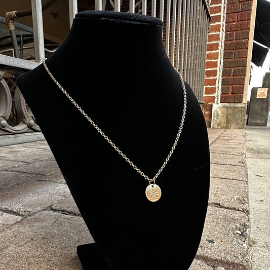 Gold Plated Sunshine Pendant Necklace
