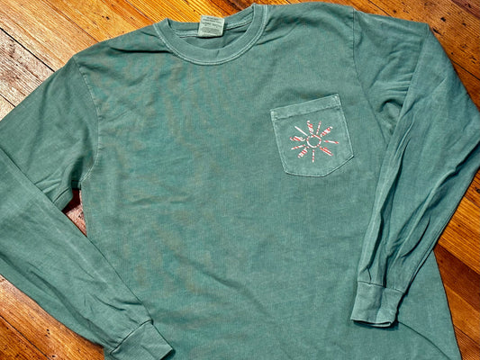 Candy Cane Sunshine Long Sleeve Pocket Tee
